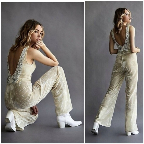 Free People x Brenda Knight Jewel Evening Jumpsuit - Picture 1 of 12
